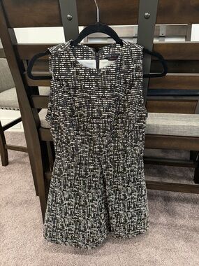 Alice + Olivia Black & White Tweed Mini Dress